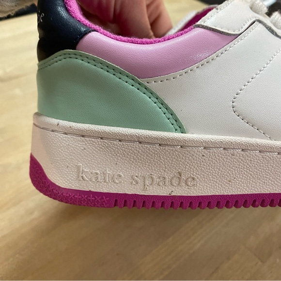 KATE SPADE ♠️ Bolt White & Pink Sneakers 9.5 - Picture 3 of 8